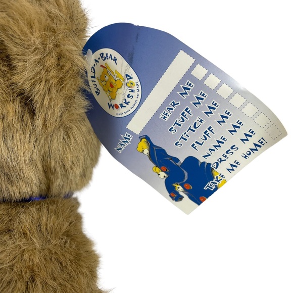 Vintage 1997 Talking Floppy Bear Deadstock Build-a-Bear Blue Bow Tags Intact 18” - Picture 7 of 13